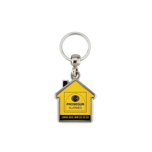 Porta-chaves MY-D formato casa com 2 faces, metal MY-D