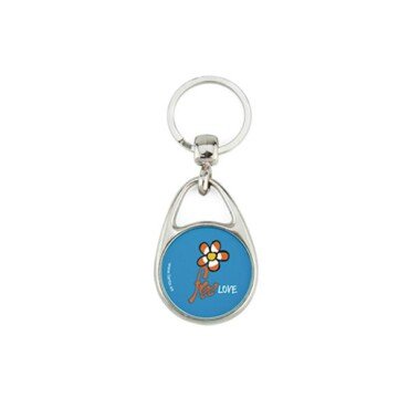 Porta-chaves MS-30D formato gota com 2 faces, metal MS-30