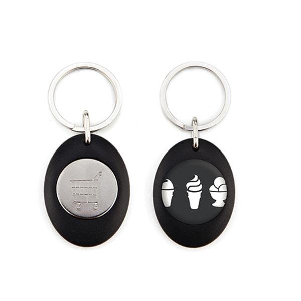 Porta-chaves CR-Z oval com ficha € 1,00 para carrinho, plástico CR-Z Carro