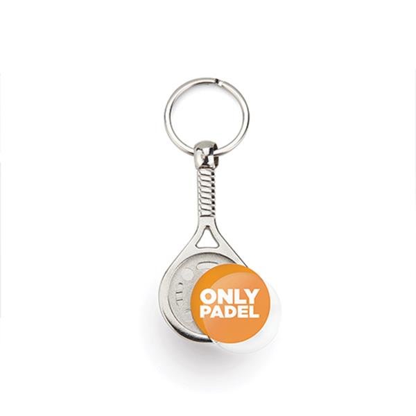 Porta-chaves MPD raquete padel com 1 face, metal MPD