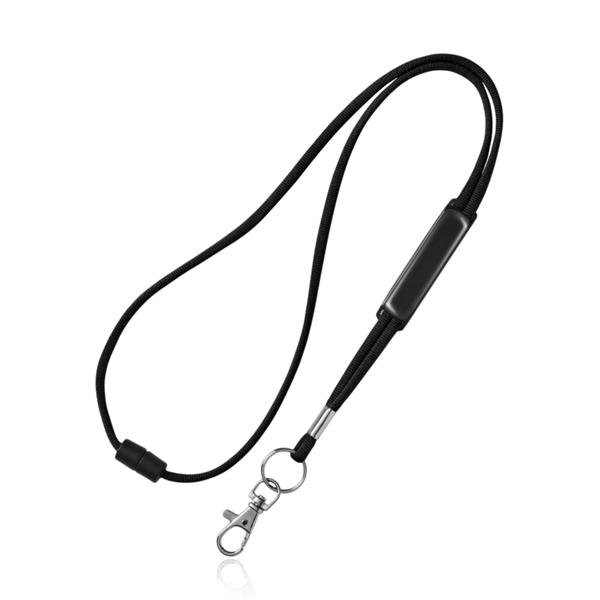 Lanyard tubular em poliéster com ajuste em PVC, fecho de segurança e mosquetão Ribbon - Image 5