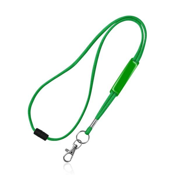 Lanyard tubular em poliéster com ajuste em PVC, fecho de segurança e mosquetão Ribbon - Image 3