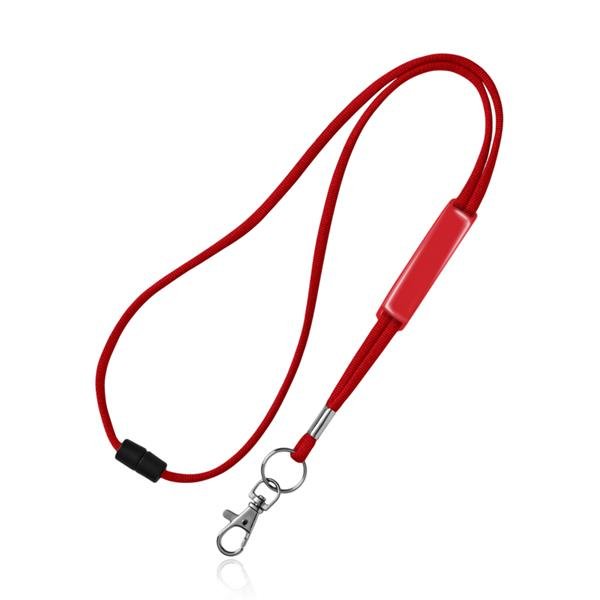 Lanyard tubular em poliéster com ajuste em PVC, fecho de segurança e mosquetão Ribbon - Image 2