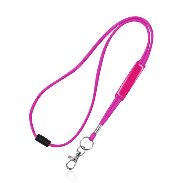 Lanyard tubular em poliéster com ajuste em PVC, fecho de segurança e mosquetão Ribbon - Image 4