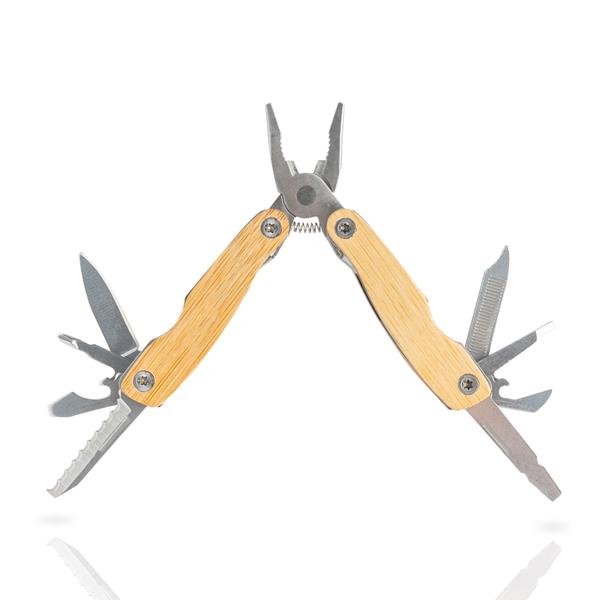 Alicate multifunções em bambu e aço inoxidável, dobrável Multi Bamtool