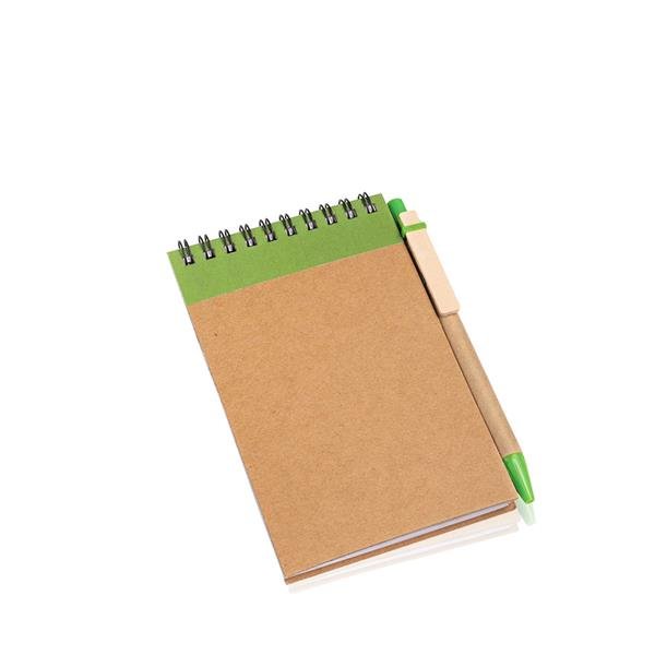 Bloco de notas A6 em cartão, com esferográfica Recynote A6