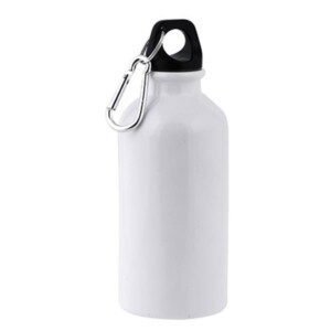 Garrafa em alumínio, 400 ml para sublimação com mosquetão Ollaf