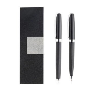 Conjunto de roller e esferográfica em metal,estojo de oferta Kingdom