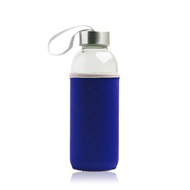 Garrafa em vidro, com tampa em metal e manga em neopreno Neobottle