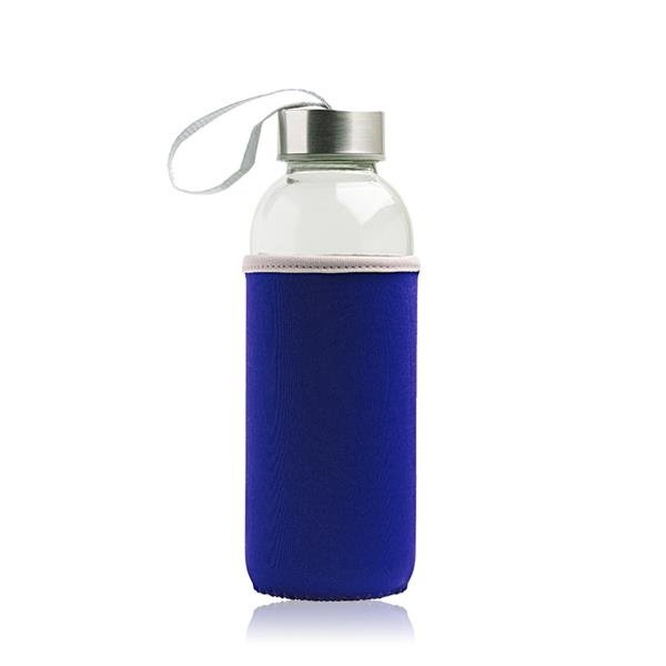 Garrafa em vidro, com tampa em metal e manga em neopreno Neobottle