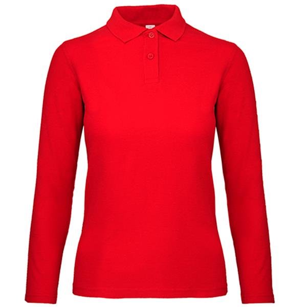 Polo B&C ID.001 Women manga comprida 180g - 100% Algodão (investindo em Better Cotton) ID.001 LSL Women - Image 3